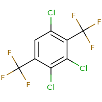 2d structure of 1,3,4-trichloro-2,5-bis(trifluoromethyl)benzene