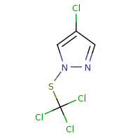 2d structure of 4-chloro-1-[(trichloromethyl)sulfanyl]-1H-pyrazole