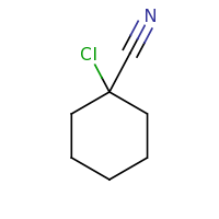 2d structure of 1-chlorocyclohexane-1-carbonitrile