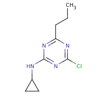 2d structure of 4-chloro-N-cyclopropyl-6-propyl-1,3,5-triazin-2-amine
