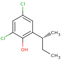 2d structure of 2-[(2R)-butan-2-yl]-4,6-dichlorophenol