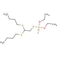 2d structure of diethyl {[2,2-bis(butylsulfanyl)ethyl]sulfanyl}(sulfanylidene)phosphonite