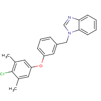 2d structure of 1-{[3-(4-chloro-3,5-dimethylphenoxy)phenyl]methyl}-1H-1,3-benzodiazole