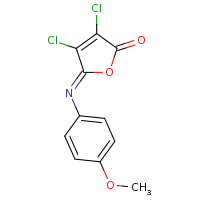 2d structure of (5Z)-3,4-dichloro-5-[(4-methoxyphenyl)imino]-2,5-dihydrofuran-2-one
