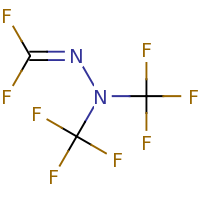 2d structure of 1-fluoro-N,N-bis(trifluoromethyl)methanecarbohydrazonoyl fluoride