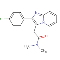2d structure of 2-[2-(4-chlorophenyl)imidazo[1,2-a]pyridin-3-yl]-N,N-dimethylacetamide