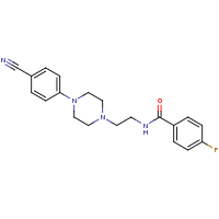 2d structure of N-{2-[4-(4-cyanophenyl)piperazin-1-yl]ethyl}-4-fluorobenzamide
