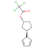 2d structure of (1R,3R)-3-(cyclopenta-2,4-dien-1-yl)cyclopentyl 2,2,2-trichloroacetate