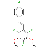 2d structure of 1,3,5-trichloro-2-[(E)-2-(4-chlorophenyl)ethenyl]-4,6-dimethoxybenzene