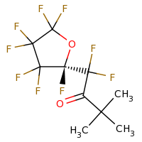 2d structure of 1,1-difluoro-1-[(2S)-2,3,3,4,4,5,5-heptafluorooxolan-2-yl]-3,3-dimethylbutan-2-one