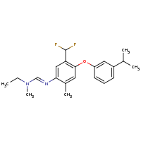 2d structure of N'-[5-(difluoromethyl)-2-methyl-4-[3-(propan-2-yl)phenoxy]phenyl]-N-ethyl-N-methylmethanimidamide