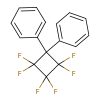 2d structure of (2,2,3,3,4,4-hexafluoro-1-phenylcyclobutyl)benzene