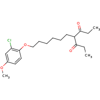 2d structure of 4-[6-(2-chloro-4-methoxyphenoxy)hexyl]heptane-3,5-dione
