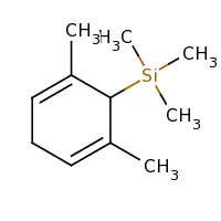 2d structure of (2,6-dimethylcyclohexa-2,5-dien-1-yl)trimethylsilane