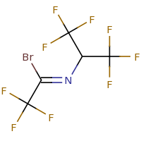 2d structure of 2,2,2-trifluoro-N-(1,1,1,3,3,3-hexafluoropropan-2-yl)ethanecarbonimidoyl bromide