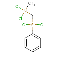 2d structure of dichloro({[dichloro(methyl)silyl]methyl})phenylsilane