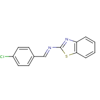 2d structure of (NE)-N-[(4-chlorophenyl)methylidene]-1,3-benzothiazol-2-amine