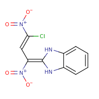 2d structure of 2-[(2Z)-3-chloro-1,3-dinitroprop-2-en-1-ylidene]-2,3-dihydro-1H-1,3-benzodiazole