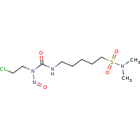 2d structure of 1-(2-chloroethyl)-3-[5-(dimethylsulfamoyl)pentyl]-1-nitrosourea