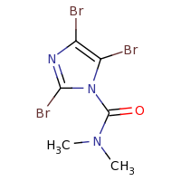 2d structure of 2,4,5-tribromo-N,N-dimethyl-1H-imidazole-1-carboxamide