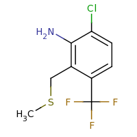 2d structure of 6-chloro-2-[(methylsulfanyl)methyl]-3-(trifluoromethyl)aniline