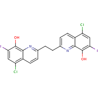 2d structure of 5-chloro-2-[2-(5-chloro-8-hydroxy-7-iodoquinolin-2-yl)ethyl]-7-iodoquinolin-8-ol
