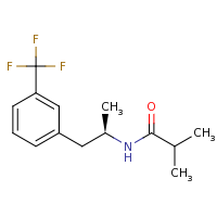 2d structure of 2-methyl-N-[(2R)-1-[3-(trifluoromethyl)phenyl]propan-2-yl]propanamide