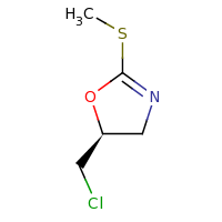 2d structure of (5S)-5-(chloromethyl)-2-(methylsulfanyl)-4,5-dihydro-1,3-oxazole