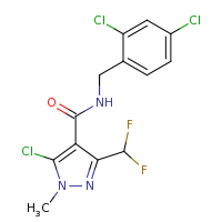 2d structure of 5-chloro-N-[(2,4-dichlorophenyl)methyl]-3-(difluoromethyl)-1-methyl-1H-pyrazole-4-carboxamide