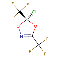 2d structure of (5R)-5-chloro-3,5-bis(trifluoromethyl)-5H-1,4,2-dioxazole