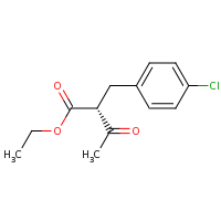 2d structure of ethyl (2R)-2-[(4-chlorophenyl)methyl]-3-oxobutanoate