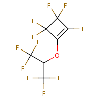 2d structure of 1,3,3,4,4-pentafluoro-2-[(1,1,1,3,3,3-hexafluoropropan-2-yl)oxy]cyclobut-1-ene