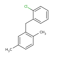 2d structure of 2-[(2-chlorophenyl)methyl]-1,4-dimethylbenzene