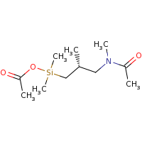 2d structure of dimethyl[(2R)-2-methyl-3-(N-methylacetamido)propyl]silyl acetate