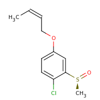 2d structure of 4-[(2Z)-but-2-en-1-yloxy]-1-chloro-2-[(S)-methanesulfinyl]benzene