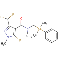 2d structure of 3-(difluoromethyl)-N-{[dimethyl(phenyl)silyl]methyl}-5-fluoro-N,1-dimethyl-1H-pyrazole-4-carboxamide