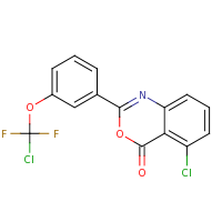 2d structure of 5-chloro-2-[3-(chlorodifluoromethoxy)phenyl]-4H-3,1-benzoxazin-4-one