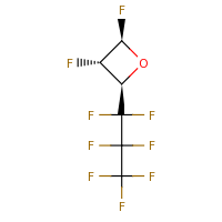 2d structure of (2R,3S,4R)-2,3-difluoro-4-(1,1,2,2,3,3,3-heptafluoropropyl)oxetane