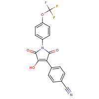2d structure of 4-{4-hydroxy-2,5-dioxo-1-[4-(trifluoromethoxy)phenyl]-2,5-dihydro-1H-pyrrol-3-yl}benzonitrile