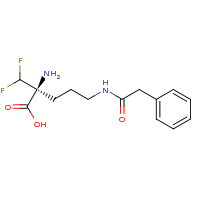 2d structure of (2S)-2-amino-2-(difluoromethyl)-5-(2-phenylacetamido)pentanoic acid