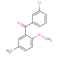 2d structure of (3-chlorophenyl)(2-methoxy-5-methylphenyl)methanone
