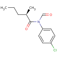 2d structure of N-(4-chlorophenyl)-N-[(2R)-2-methylpentanoyl]formamide