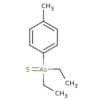 2d structure of diethyl(4-methylphenyl)-$l^{5}-arsanethione