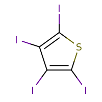 2d structure of 2,3,4,5-tetraiodothiophene