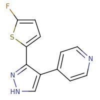 2d structure of 4-[3-(5-fluorothiophen-2-yl)-1H-pyrazol-4-yl]pyridine