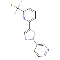 2d structure of 2-[2-(pyridin-3-yl)-1,3-thiazol-5-yl]-6-(trifluoromethyl)pyridine