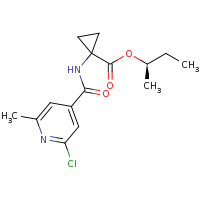 2d structure of (2R)-butan-2-yl 1-(2-chloro-6-methylpyridine-4-amido)cyclopropane-1-carboxylate