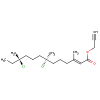 2d structure of prop-2-yn-1-yl (2E,7R,11R)-7,11-dichloro-3,7,11-trimethyltridec-2-enoate