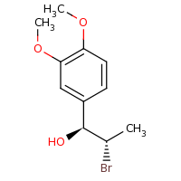 2d structure of (1S,2S)-2-bromo-1-(3,4-dimethoxyphenyl)propan-1-ol