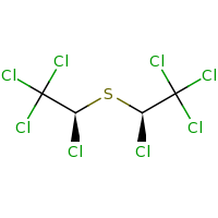 2d structure of (2S)-1,1,1,2-tetrachloro-2-{[(1R)-1,2,2,2-tetrachloroethyl]sulfanyl}ethane